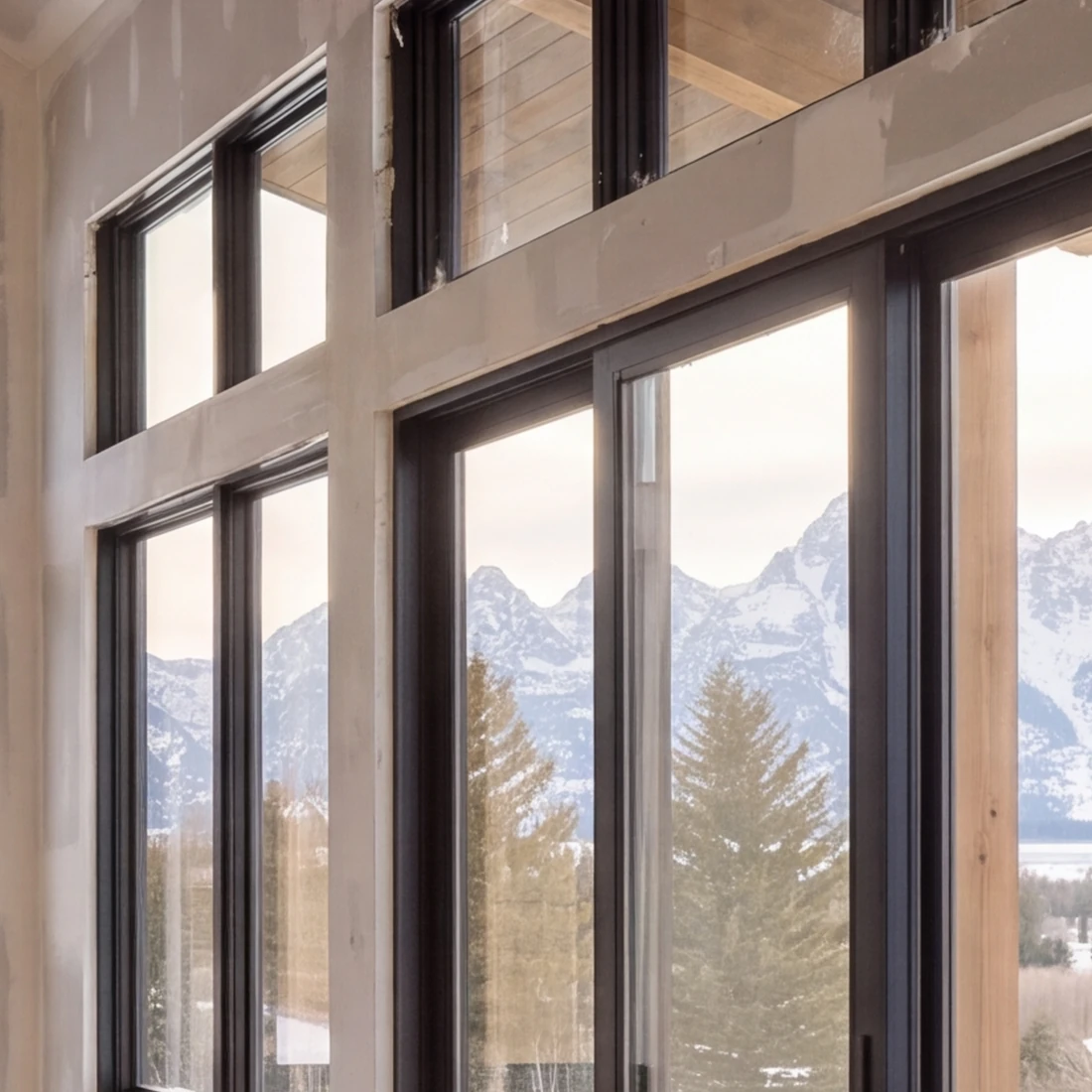 Drywall window returns with straight corner bead
